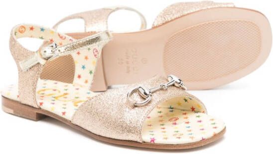 Gucci Kids Hosebit glitter sandals Gold