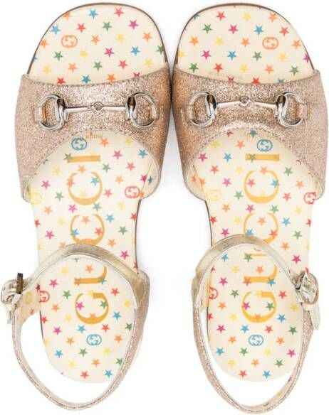 Gucci Kids Hosebit glitter sandals Gold
