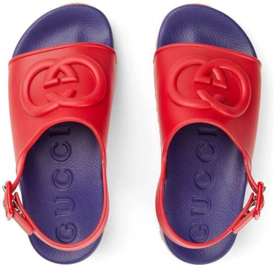 Gucci Kids Interlocking G sandals Red