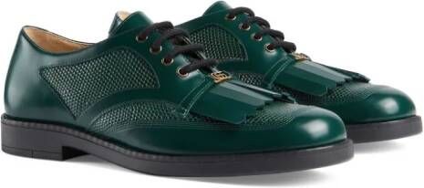 Gucci Kids lace-up leather shoes Green