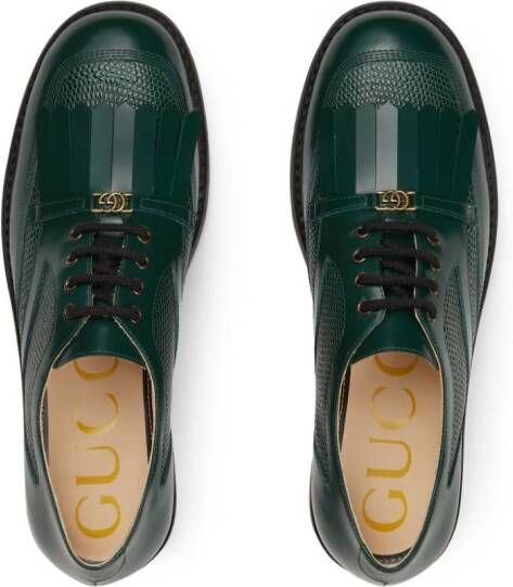 Gucci Kids lace-up leather shoes Green