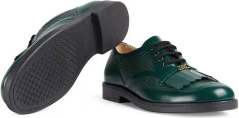 Gucci Kids lace-up leather shoes Green