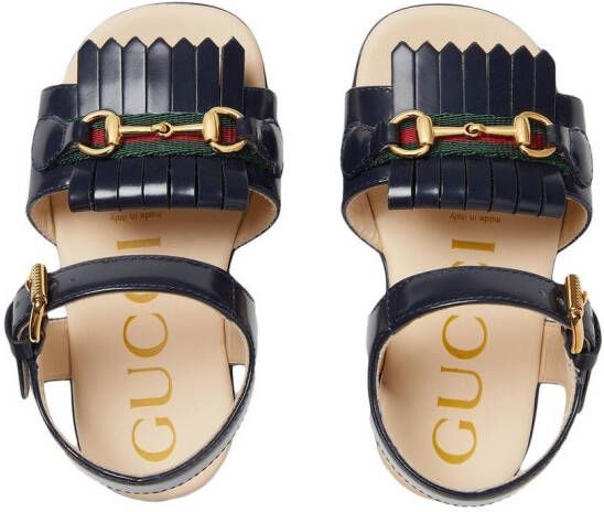 Gucci Kids leather flat sandals Blue