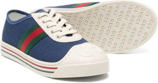 Gucci Kids logo-embossed canvas sneakers Blue