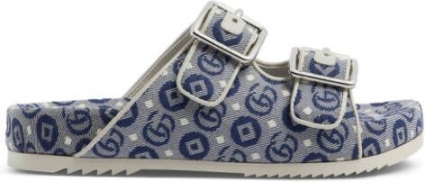 Gucci Kids logo-print sandals Blue