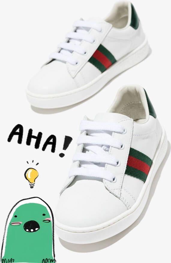 Gucci Kids New Ace lace-up sneakers White
