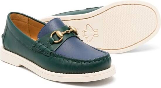 Gucci Kids plain leather loafers Green