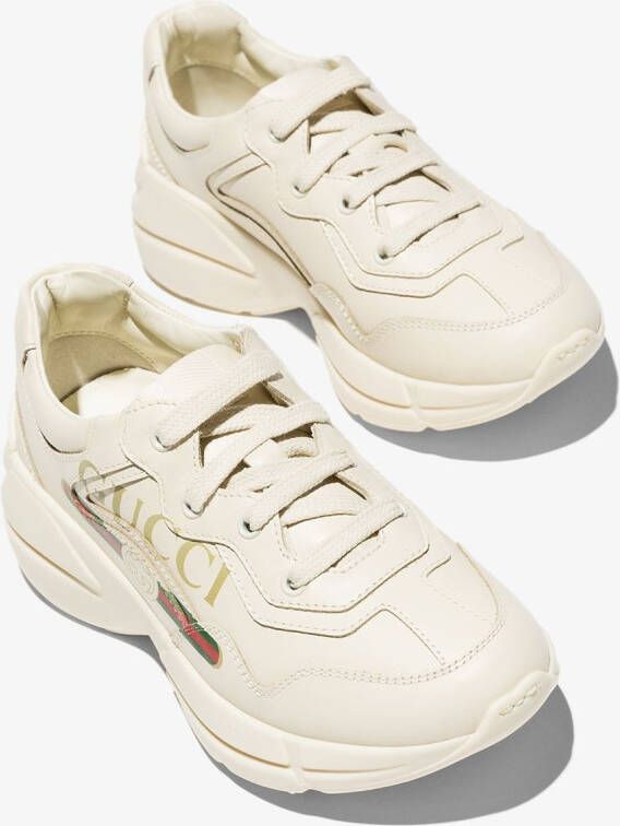 Gucci Kids Rhyton logo-print sneakers Neutrals