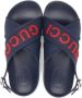 Gucci Kids rubberised-logo flat sandals Blue - Thumbnail 3