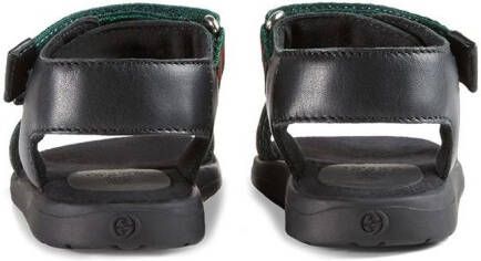Gucci Kids Toddler leather sandal with Web straps Black