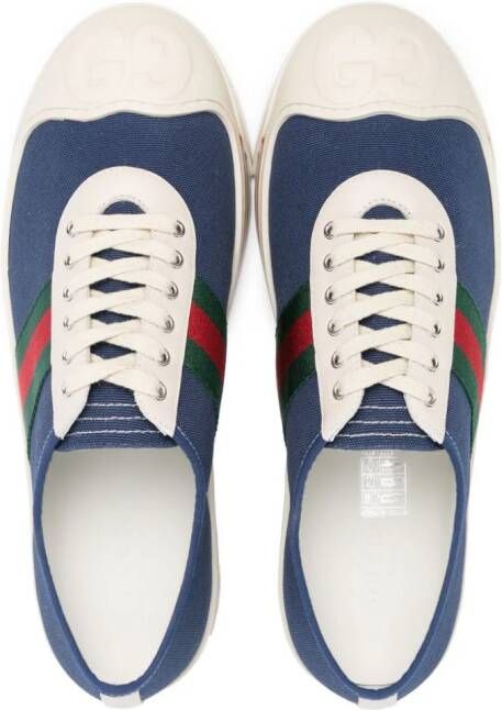Gucci Kids Web-Stripe canvas sneakers Blue