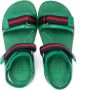 Gucci Kids Web-stripe touch-strap sandals Green - Thumbnail 3