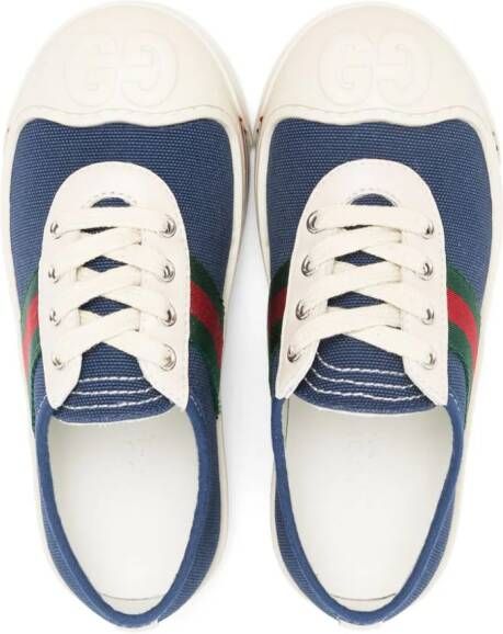 Gucci Kids Web-trim canvas sneakers Blue