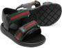 Gucci Kids Web-trim leather sandals Black - Thumbnail 2