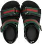 Gucci Kids Web-trim leather sandals Black - Thumbnail 3
