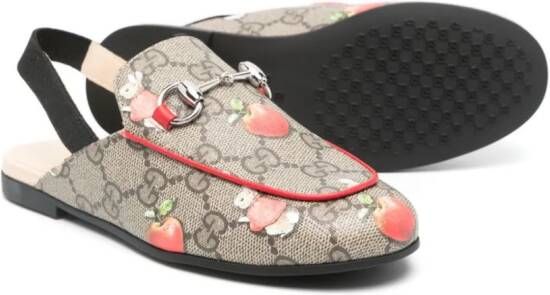 Gucci Kids x Peter Rabbit Princetown canvas slippers Brown