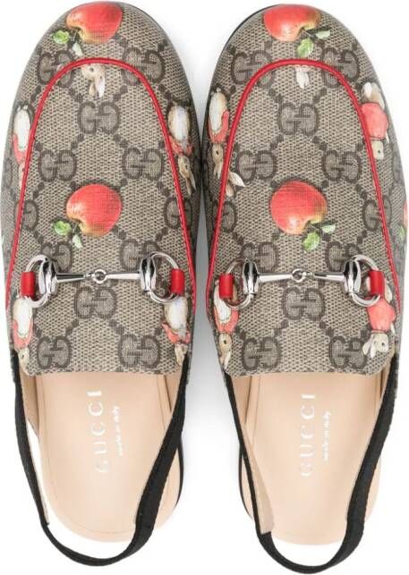 Gucci Kids x Peter Rabbit Princetown canvas slippers Brown