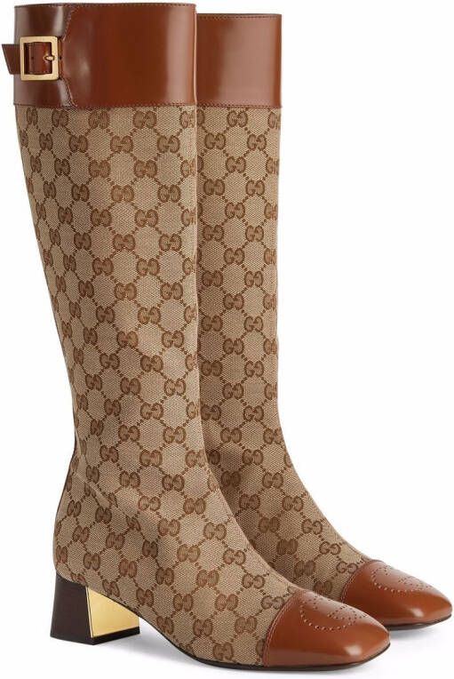 Gucci knee-high GG boots Brown