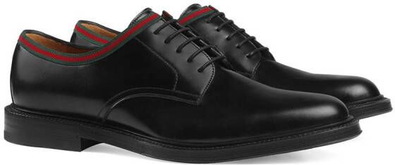 Gucci Web-trim leather Derby shoes Black