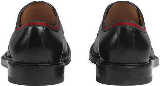 Gucci Web-trim leather Derby shoes Black