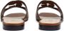 Gucci logo-cut out leather sandals Brown - Thumbnail 3