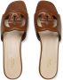 Gucci logo-cut out leather sandals Brown - Thumbnail 4