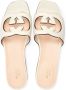 Gucci logo-cut out leather sandals White - Thumbnail 4