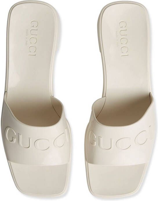 Gucci logo embossed sandals White