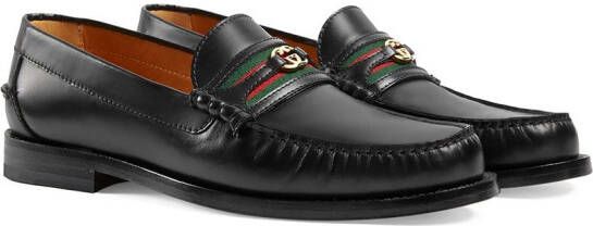 Gucci logo-plaque detail loafers Black