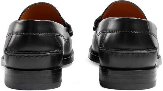 Gucci logo-plaque detail loafers Black