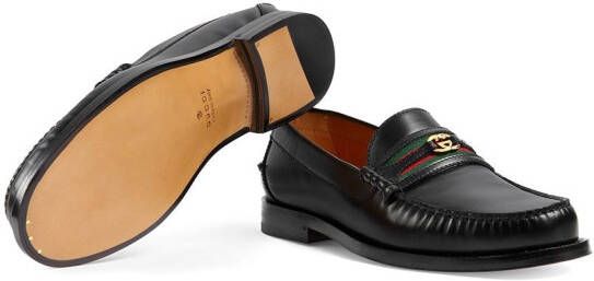 Gucci logo-plaque detail loafers Black