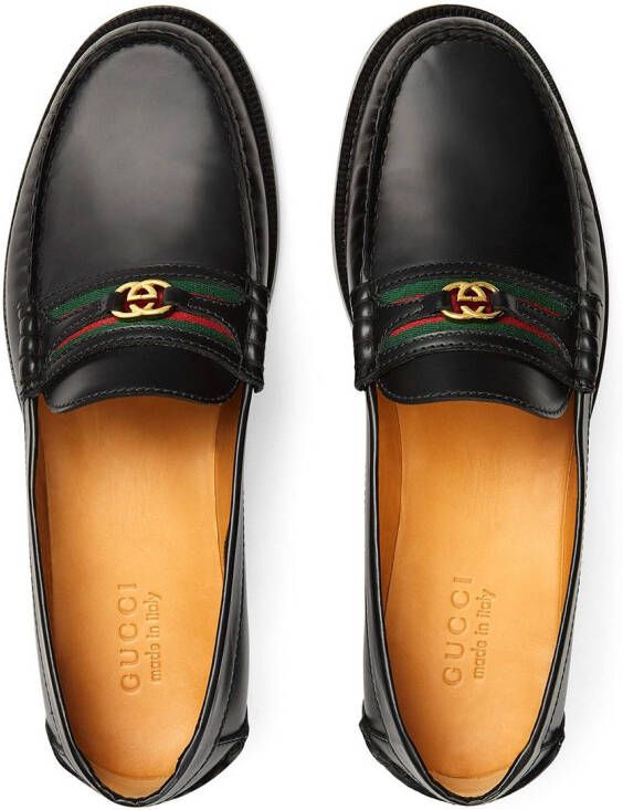 Gucci logo-plaque detail loafers Black