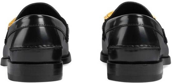 Gucci logo-plaque leather loafers Black