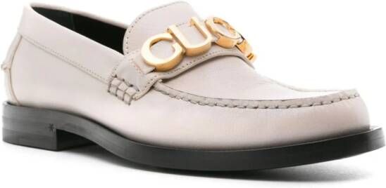 Gucci logo-plaque leather loafers White