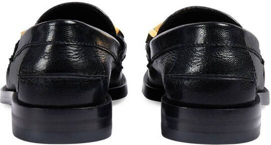 Gucci logo-lettering leather loafers Black