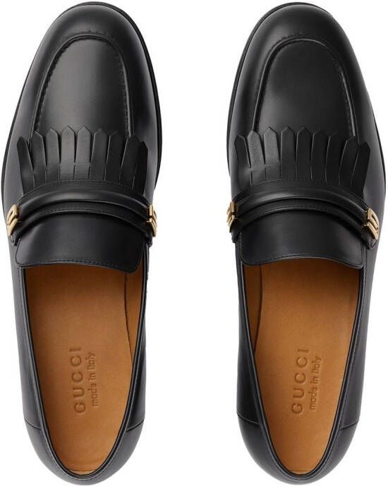 Gucci mirrored G fringed loafers Black
