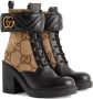 Gucci GG-monogram panelled ankle boots Black - Thumbnail 2