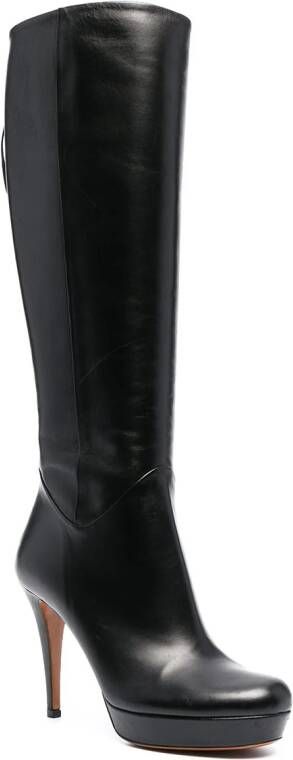 Gucci polished-finish high-heel boots Black