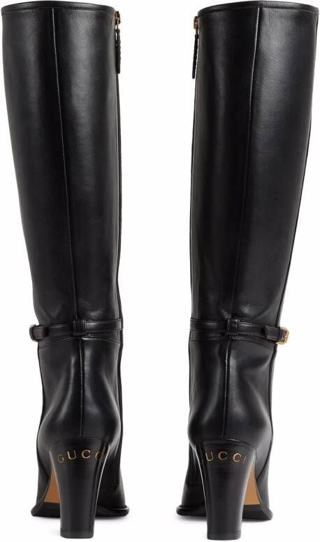 Gucci print knee-length boots Black