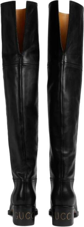 Gucci rear-slit knee-high boots Black