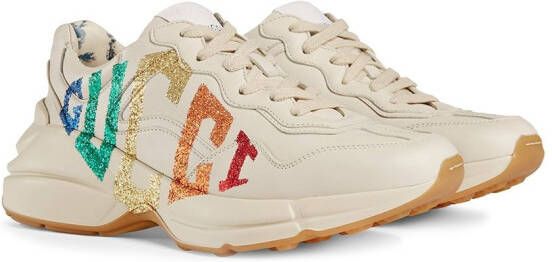 Gucci Rhyton lace-up sneakers Neutrals