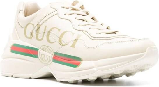 Gucci Rhyton leather sneakers Neutrals