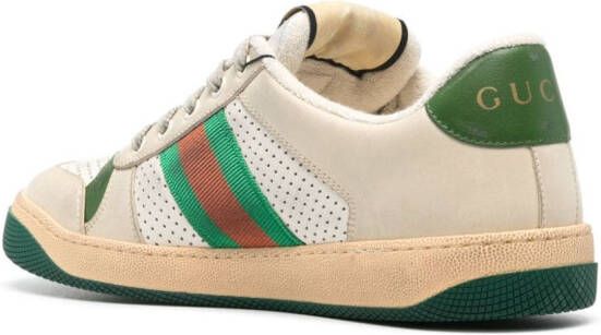 Gucci Screener panelled leather sneakers Neutrals