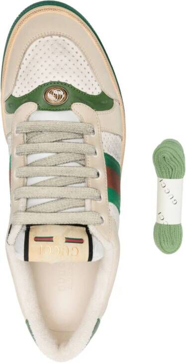 Gucci Screener panelled leather sneakers Neutrals