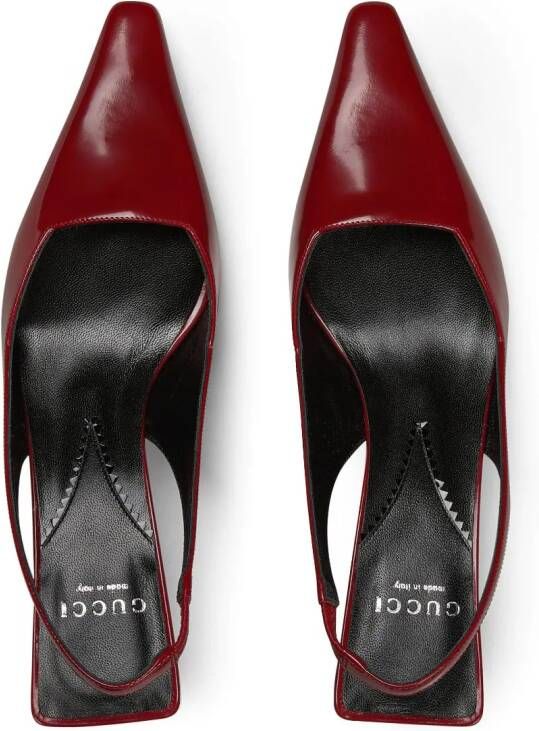 Gucci slingback leather pumps Red
