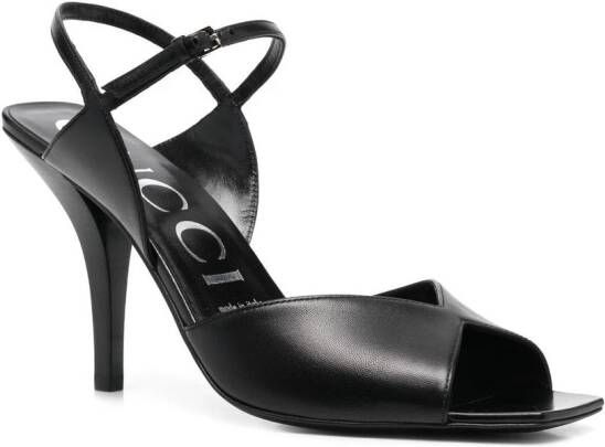 Gucci Square G 105mm slingback sandals Black