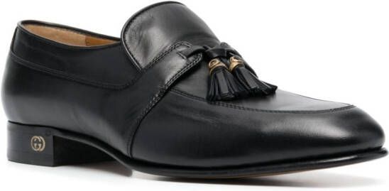 Gucci tassel-trim leather loafers Black