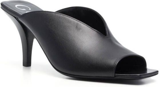 Gucci V-shape leather mules Black