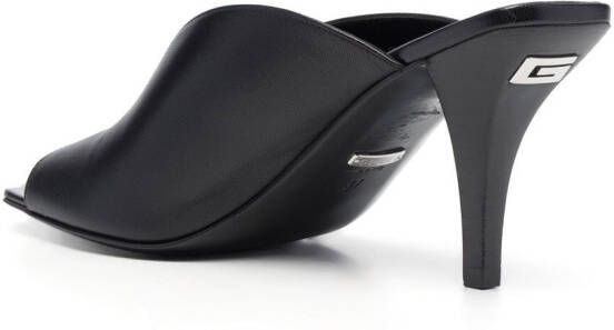 Gucci V-shape leather mules Black