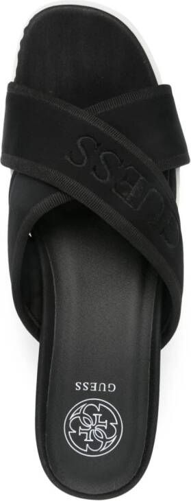 GUESS USA logo-embroidered sandals Black